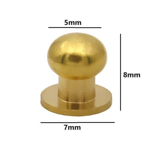 50pcs M3 Round Head Solid Brass Stud Screw Rivet Chicago Button Leather Craft - Picture 19 of 28
