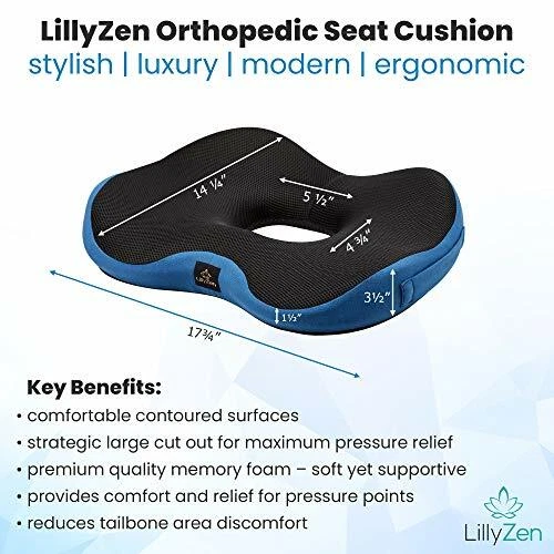 Zen comfort memory top foam seat cushion