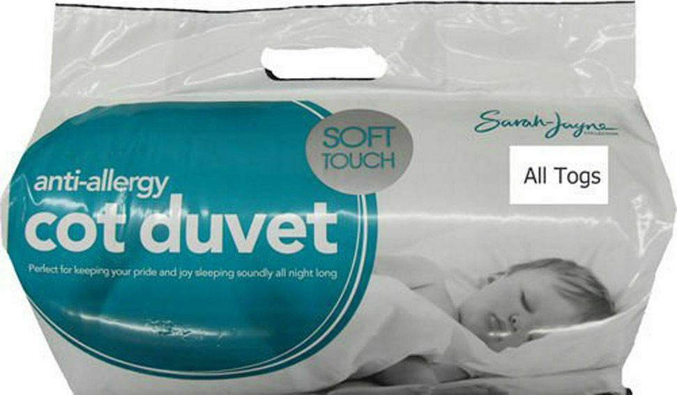 AntiAllergic Toddler Baby Nursery Cot Bed Duvet Quilt 4.5,7.5,9 TOG or