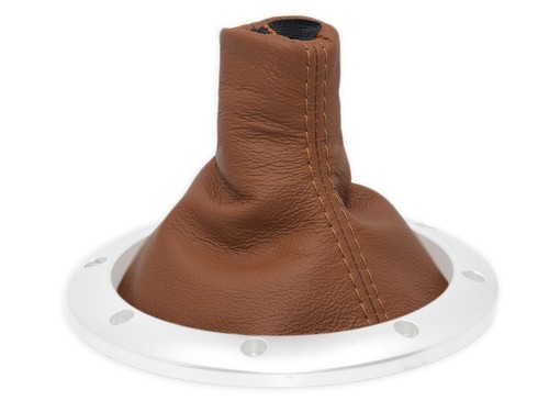 FOR AUDI TT 98-06 GEAR SHIFT BOOT GAITER COVER LEATHER BASEBALL ORANGE - Picture 3 of 3