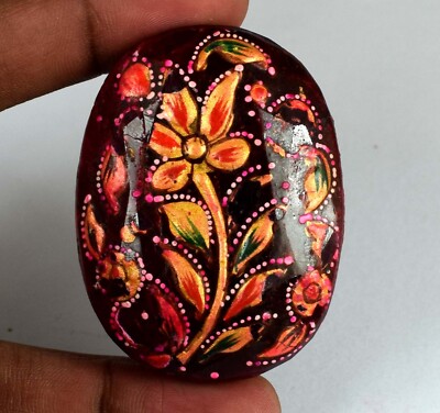 Oval African Red Ruby Great Luster Gemstone 582.85 Ct Natural Meena Art Work
