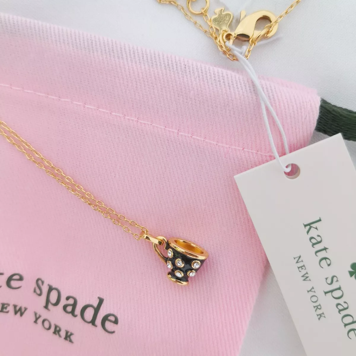 NWT KATE SPADE Alice in Wonderland Teacup Mini Pendant Necklace