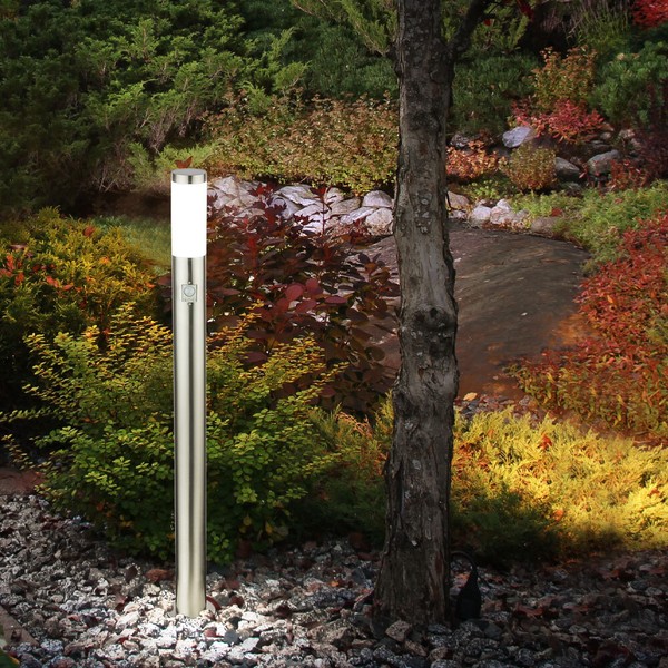 Led AußEnleuchte Stehlampe Bewegungsmelder Gartenlampe Haus Wegeleuchte Garagen-image