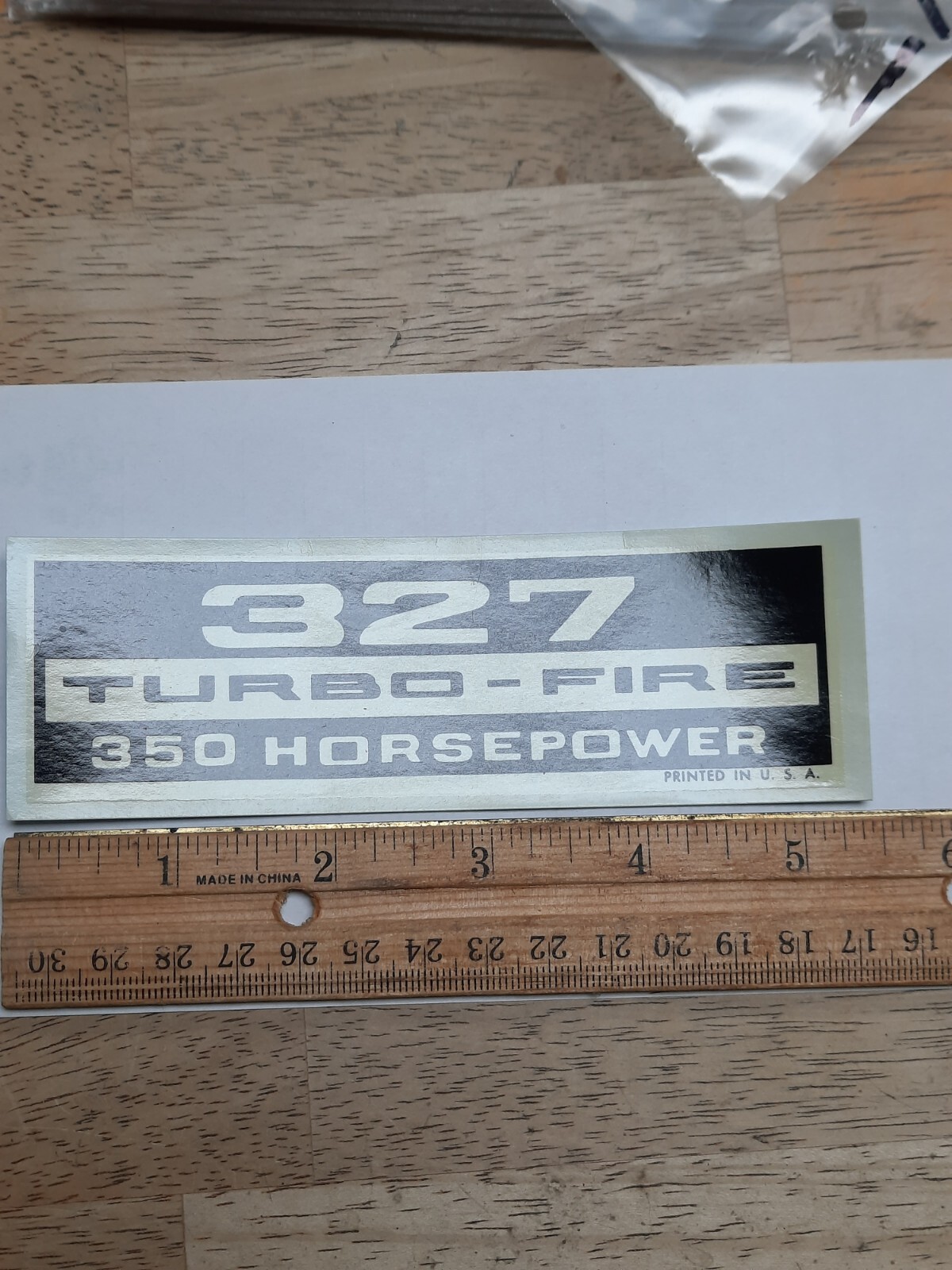 327 TurboFire 350 Horsepower Chevy Valve Cover Sticker Decal Chevrolet