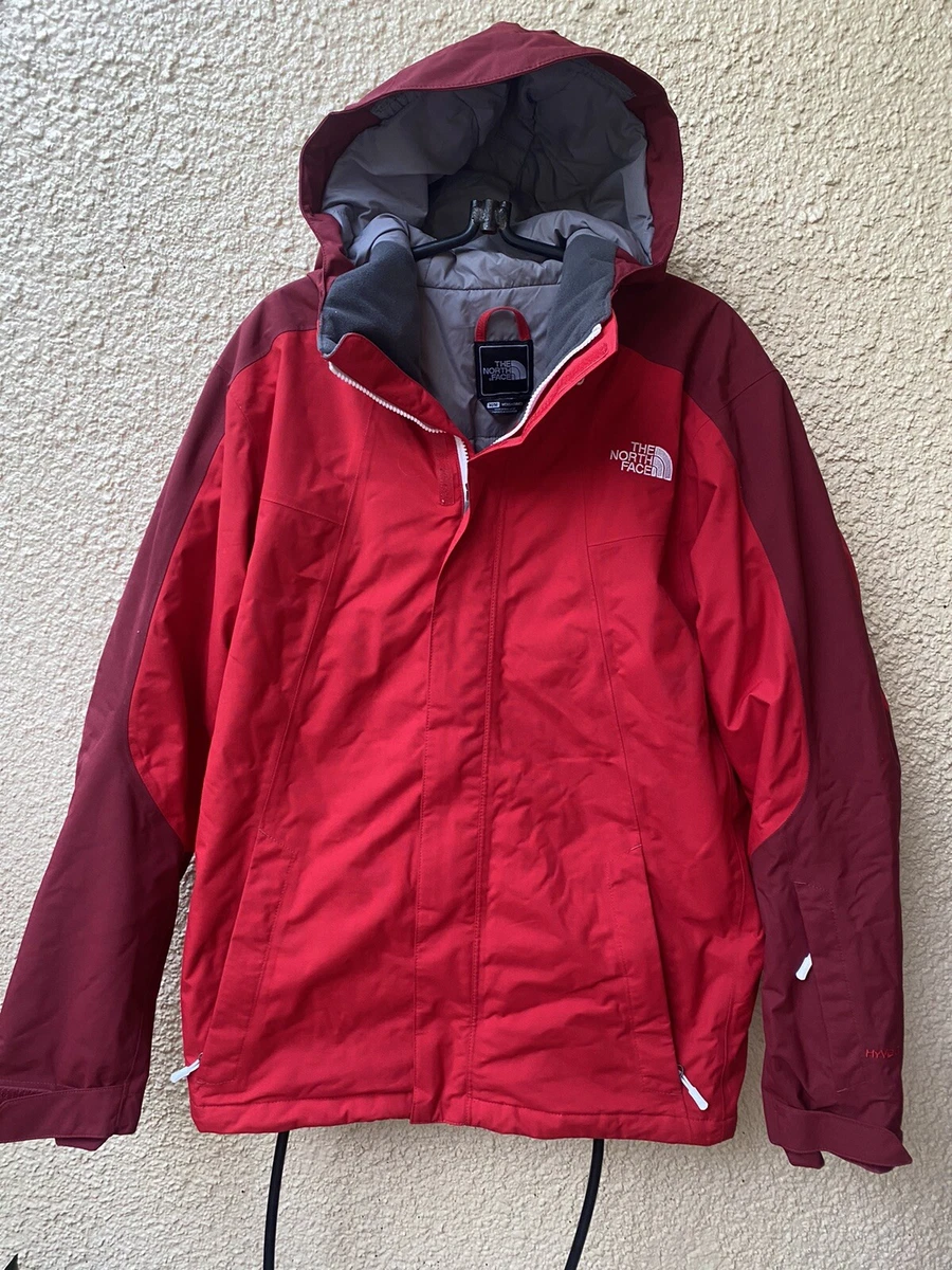 THE NORTH FACE RED BURGUNDY HOODED INSULATED MENS HYVENT JACKET SZ M | eBay