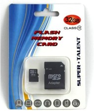 Super Talent 32GB Micro SDHC Memory Card with Adapter - MSD32ST10R