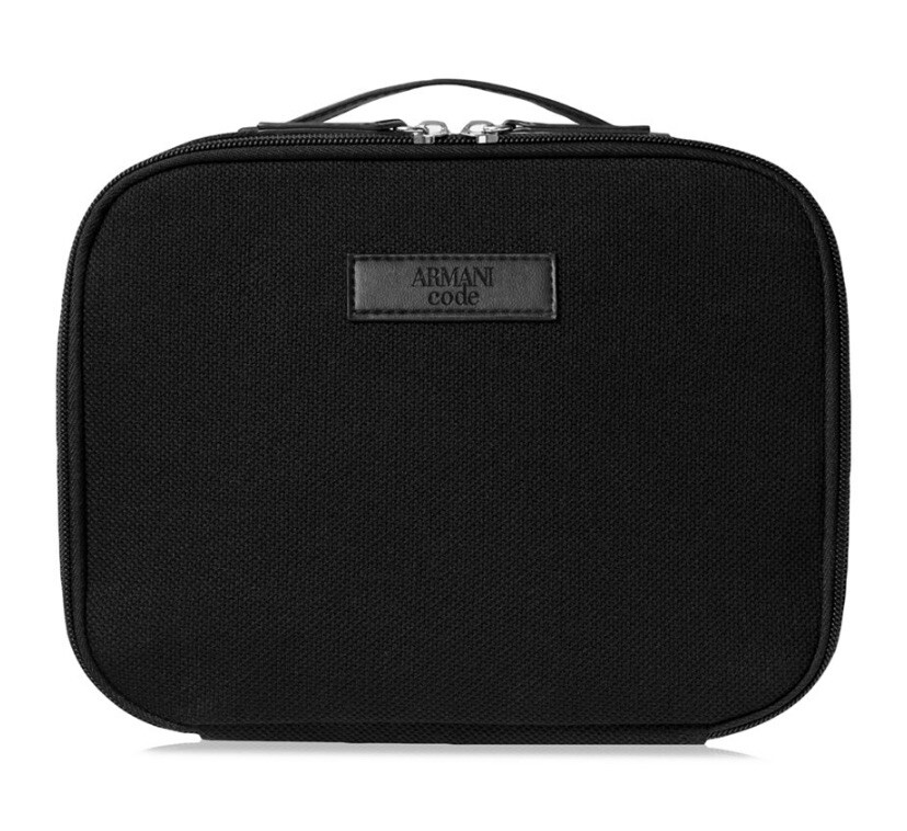 GIORGIO ARMANI Lujo Artículos de Aseo Acicalamiento BOLSO Hombre Negro Viaje Estuche NUEVO