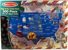 Map Of United States Of America Jigsaw Puzzle 500 pc 19" X 27" Melissa  Doug