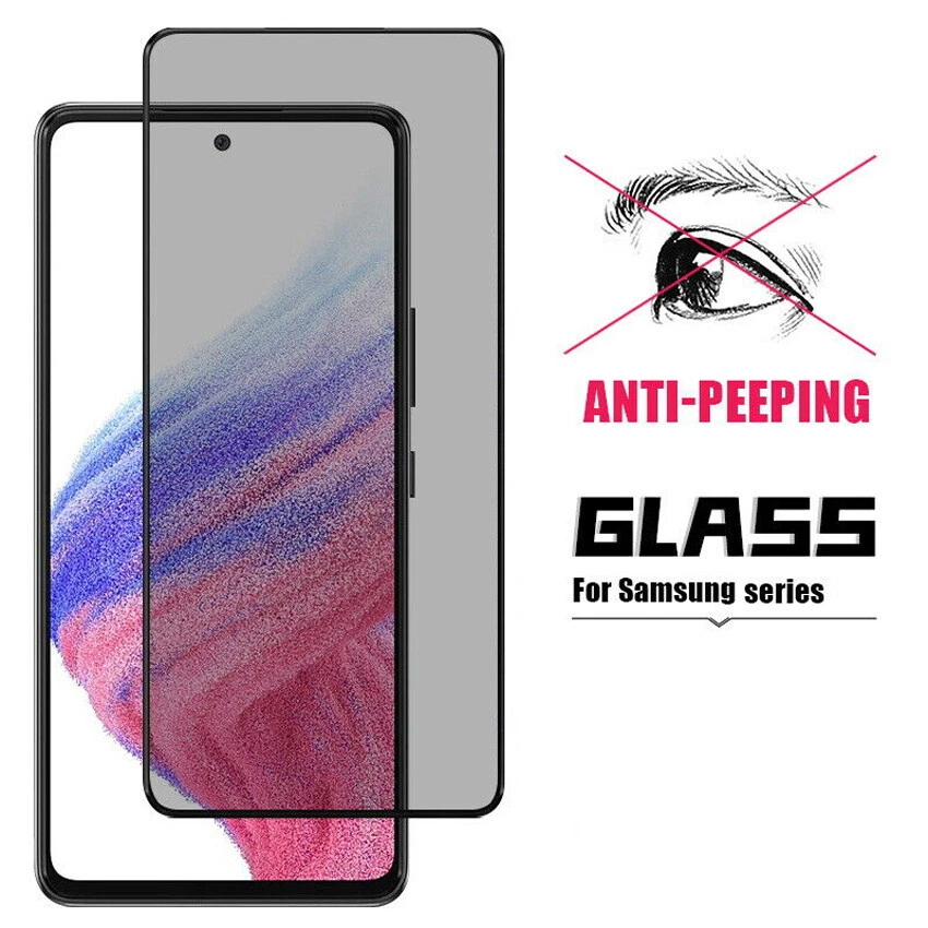 Конфиденциальность протектор экрана закаленное стекло для Samsung S24 Ultra S23 S22 A52 A53 - Изображение 4 из 4