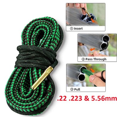 Bore Rope Gun Barrel Cleaning Snake for .22 .223 Cal 5.56mm Rifles & Handguns