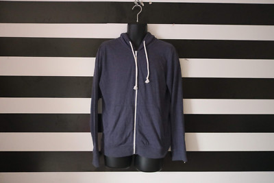 INDEX Back to Basics Men's Navy Full Zip Hoodie Cotton Blend Size L