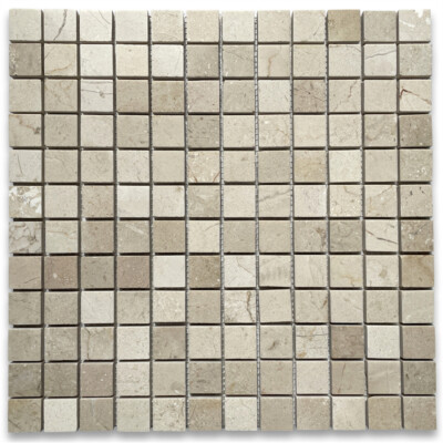 M24XP Crema Marfil Marble 1'' Grid Square Mosaic Bathroom Beige Tile Polished
