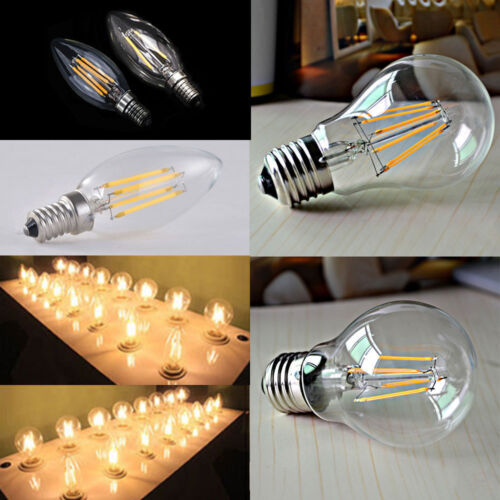 E14 E27 LED Vintage Filament Light Candle Globe Bulb 2W 4W 6W 8W Lamps ST64 220V - Picture 6 of 15