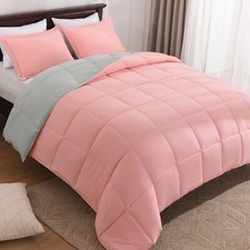 Basic Beyond Twin Comforter Set - Pink and Gr...