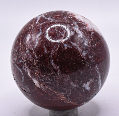 52mm Deep Red Jasper w/ Quartz Sphere Polished Natural Crystal MineralBall  Peru