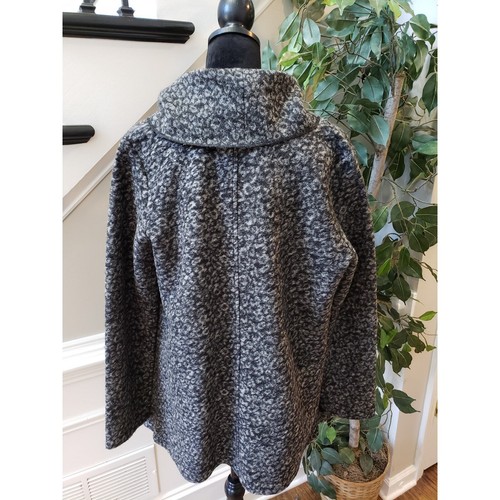 Willi Smith Blazer Jacket Women's Size Large Black Wool Blend Cowl Neck Strap - Picture 5 of 11