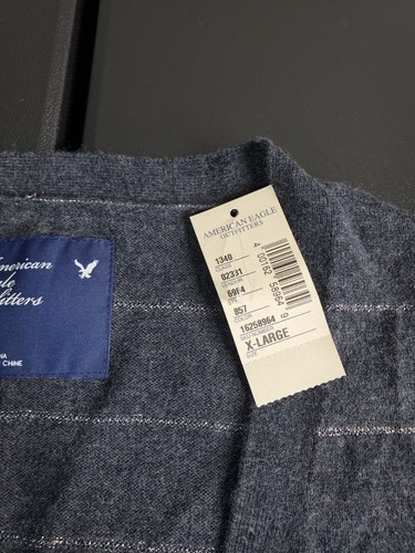 American Eagle Outfitters Gray Cardigan Speckled Silver Buttons NWT XL - Picture 4 of 8