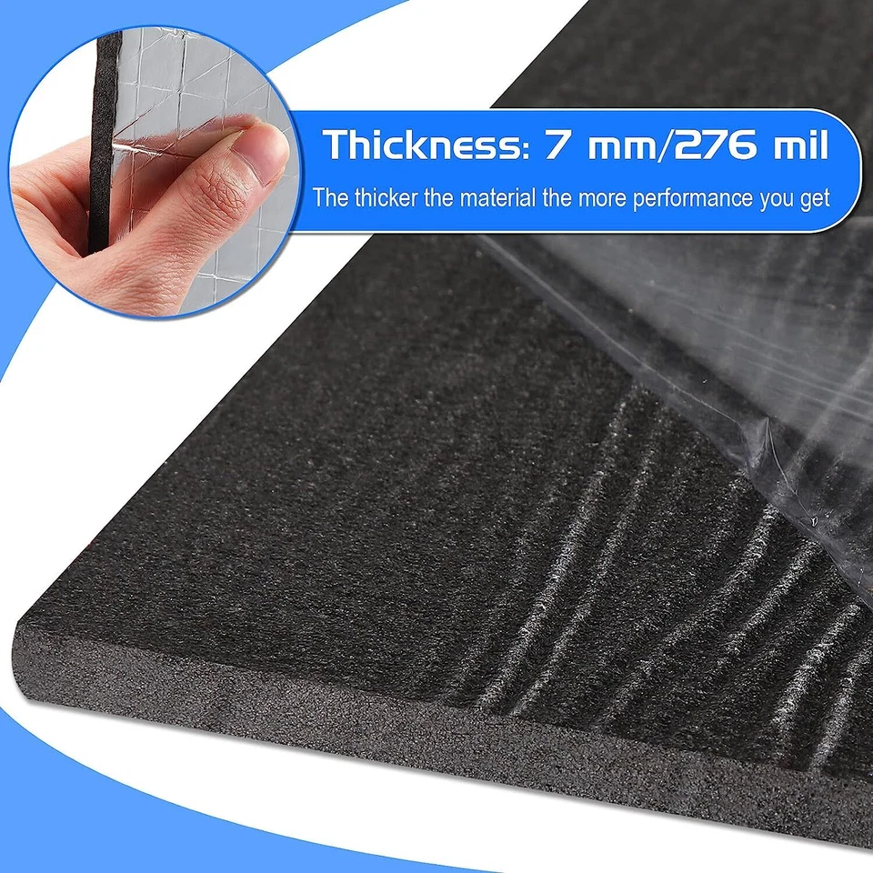 129 SQFT Sound Deadener Car Insulation Automotive Heat Shield Self-adhesive Mat Foto 2 de 4