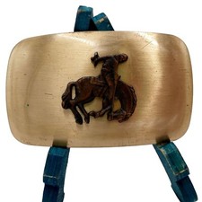 Cowboy Bronc Rider Belt Buckle Vintage Chambers USA Western Ranch Country Rodeo