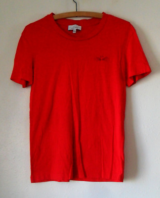Capsule & Other Stories T-SHIRT Red TOP Purple Embroidered Cat Whiskers, Size: 8