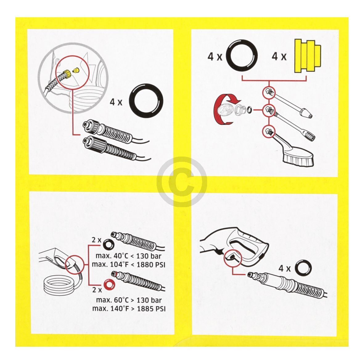 O-Ring Set Für Hochdruckreiniger Düsen – Passend Für K4, K5, K6, K7 U.a.