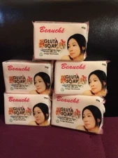 5 Bars BEAUCHE INTERNATIONAL GLUTA SOAP SUPER WHITENING LOT OF 5 SOAPS