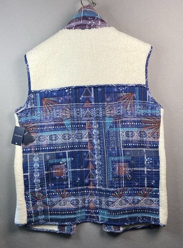 Lucky Brand Womens Large Oversized Handcrafted Vest Vintage Look Unique NWT $119 - Picture 10 of 10