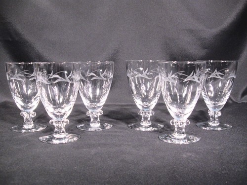 Duncan Miller Serenade Juice Glasses Pattern D8 Stem D8 Group of 6 - Picture 3 of 12