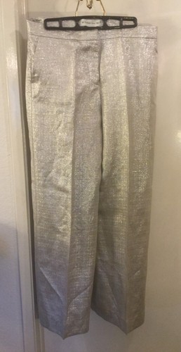 ETRO Gold Metallic Trousers Wide Leg Pants Women's Size 44. Made In Italy. - 第 10/12 張圖片