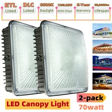 LED Canopy Light - 2 Pack 70Watt - Gas Station Canopy - 5500K - 5 Years Warranty