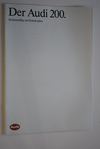 Der Audi 200 - Serienmäßig mit Katalysator 8/88 1988