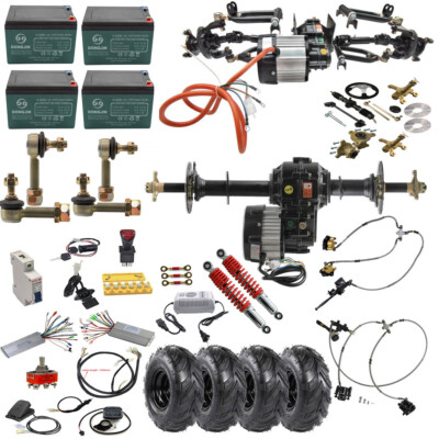Front Rear 4 Wheel Drive Axle Kit Differential Motor Swing Arm Shock Racing Cart