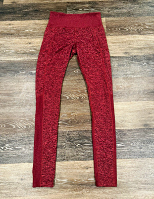 Athleta Exhale Heel Tight Leggings Women's M Burgundy Flecked High-Rise