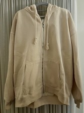 BRANDY MELVILLE John Galt Christy Hoodie Oversized Full-Zip Jacket Pale Pink