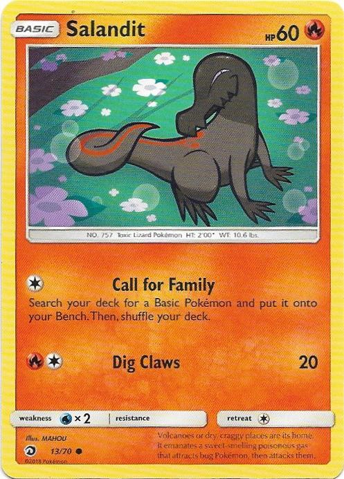 Salandit 13/70 Common Dragon Majesty Pokemon Near Mint