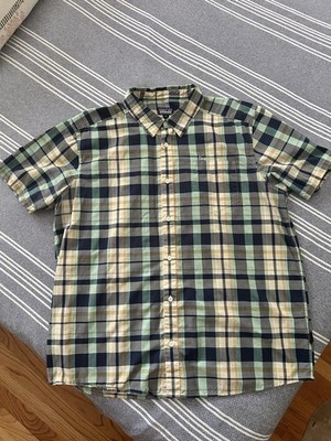 Patagonia Dogfish Head Organic Cotton Plaid Button Up Shirt XL SP16 Green