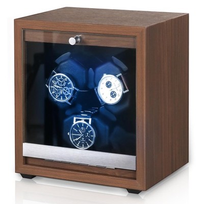 3 Spot Automatic Watch Winder Wooden Electric Luxury Charger Box