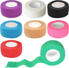 8 Pack 1 in X 5 Yards Cohesive Wrap Self Adhesive Bandage Wrap Elastic Self Adhe
