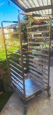 Full Height Open Side Load Metal Bakery Tray Rack Trolley on Castors