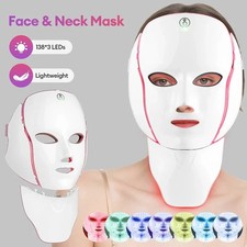 7 Color LED Facial Mask with Neck Photon Light Skin Rejuvenation Device No Box