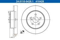 2X ATE Bremsscheibe 24.0110-0428.1 FüR Toyota Yaris Hybrid MXPH10 MXPH11 MXPH13