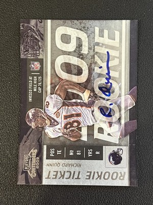 Richard Quinn 2009 Playoff Contenders Rookie Ticket Auto 197 RC Broncos