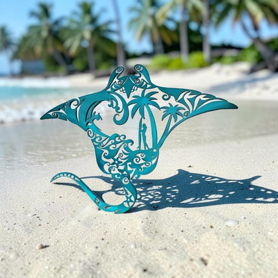 #ad #ad Metal Stingray Fish Wall Art Decor Sport Fish Metal Wall Manta Ray Sculpture $15.95