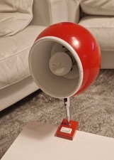 Vintage 70er Hustadt Neheim Klemmleuchte Rot Space Age Kugel Lampe E27