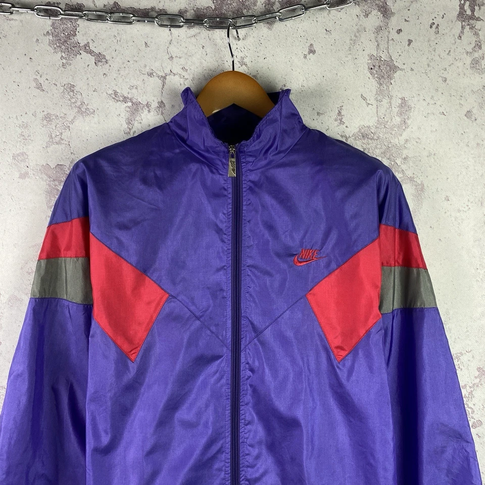Vintage Nike Jacket Swoosh Y2K Men’s Drill Nylon Purple Rare 90s Size M - Image 2 of 4
