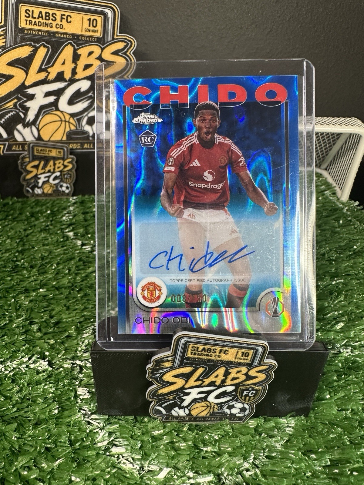 Topps Chrome Chido Obi RC Auto Blue 008/150 Manchester United CA-CO