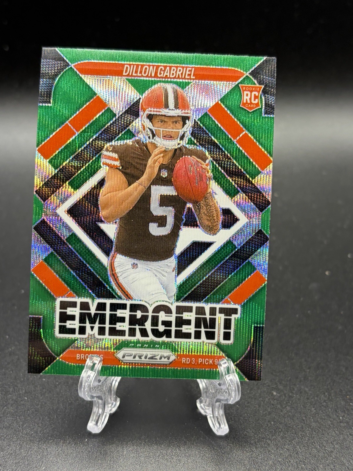 2025 Panini Prizm Emergent Dillon Gabriel Green Wave Prizm Browns #18