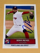 Denyi Reyes SIGNED 2021 Portland Sea Dogs Card RC Auto Orioles New York Mets