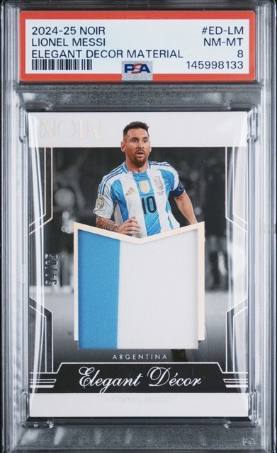 Panini 2024-25 Noir Lionel Messi Elegant Décor Materials ED-LM /65 PSA 8
