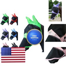 T TEKE Fine Mesh Horse Fly Mask w/Ears  Nose, UV Blocking 3D Eye Visor Extra